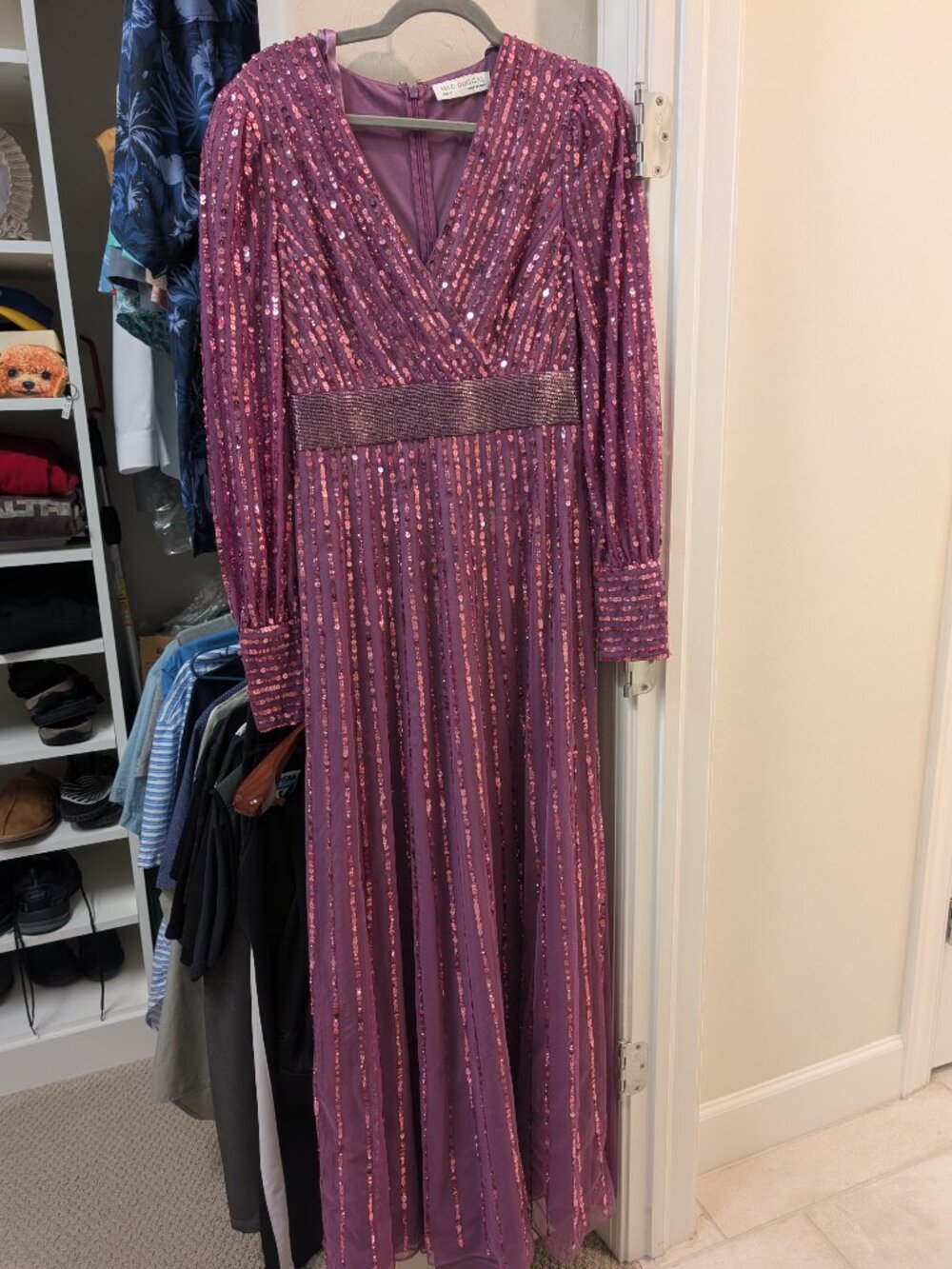 Mac Duggal formal gown with sequins lilac - Picture 2 of 4